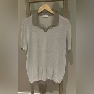 Gran Sasso grey two tone cotton polo shirt